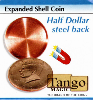 Expanded Silver Coin Half Dollar Steel Back by Tango