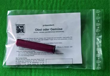 Obst oder Gemüse? Geldschein in Zitrone
