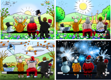 Harri's Postkarten-Set Jahreszeiten