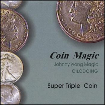 Super Triple Coin - Halbdollar - (with DVD) by Johnny Wong (englisch)