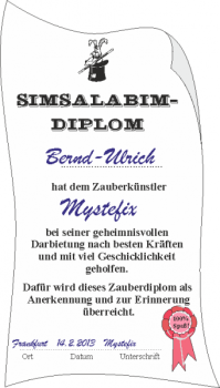 Simsalabim-DIPLOM  - Eine Idee von Klaus Bertram -