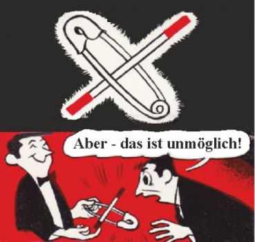 Zauberstab durch Sicherheitsnadel