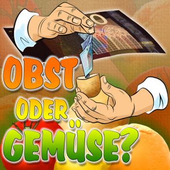 Obst oder Gemüse? Geldschein in Zitrone