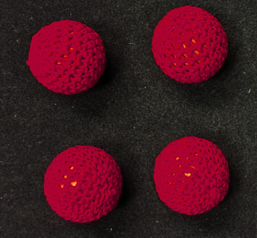 Becherspielbälle, umhäkelt, rot, 2,8 cm