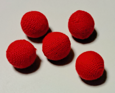 Becherspielbälle, umhäkelt, rot, 2,5 cm mit Magnetball