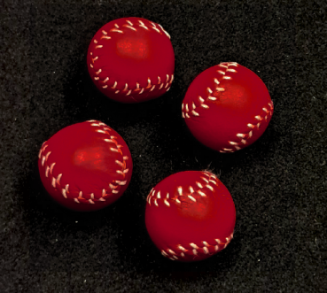 Becherspiel-Set Baseballs 4er Set kirschrot, ca. 2,7 cm (Becherspiel)
