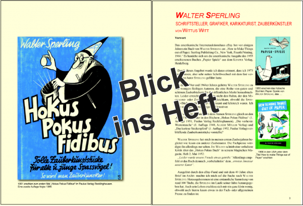 Persönlichkeiten in der Zauberkunst  Nr.  5 Walter Sperling
