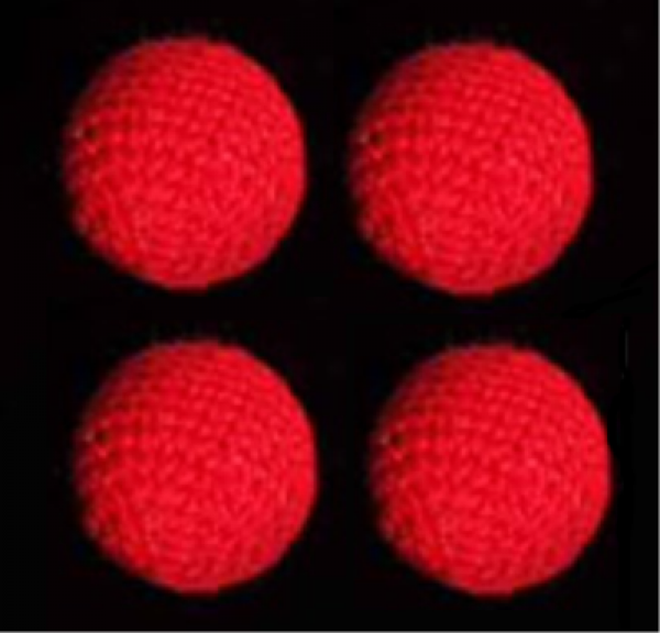 Ball, umhäkelt, 4,7 cm, rot, 4er-Satz (Uday)
