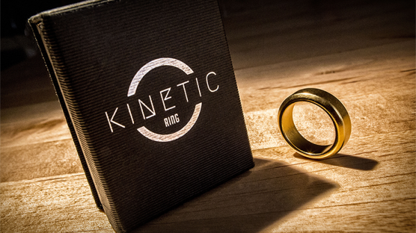 Kinetic PK Ring - Magnetring, gold, abgeschrägt (beveled) von Jim Trainer - Größe 21