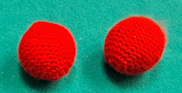 Chop Cup Ball-Set umhäkelt,  rot, 2,3 cm (Crochet Balls)