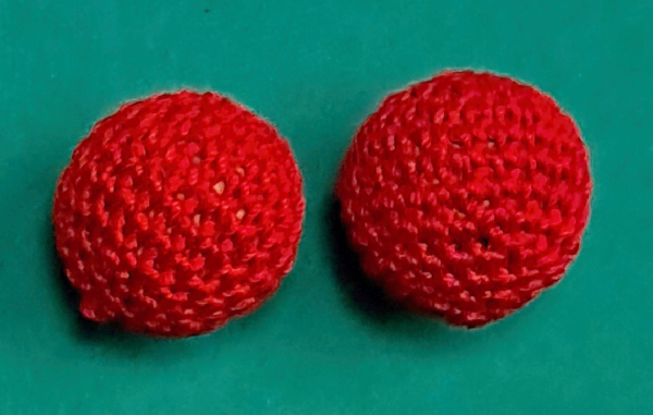 Chop Cup Ball-Set umhäkelt,  rot, 2,8 cm (Crochet Balls)