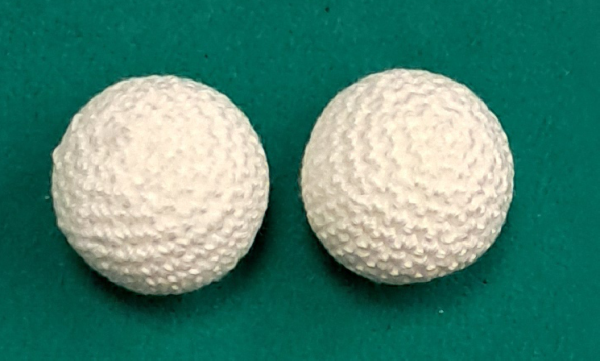 Chop Cup Ball-Set umhäkelt,  weiß, 2,7 cm (Crochet Balls)