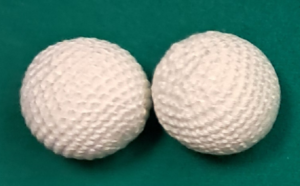 Chop Cup Ball-Set umhäkelt,  weiß, 3,2 cm (Crochet Balls, strong Magnet)